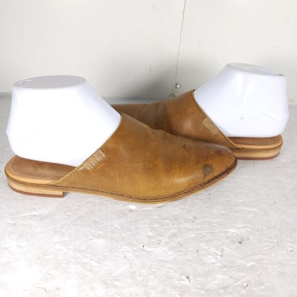 Frye women's Fenn US 7M Brown Leather Slip On Flat Mules Shoes - Picture 8 of 16
